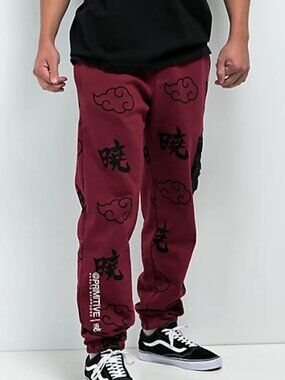 Primitive x Naruto Shippuden Akatsuki Burgundy Sweatpants